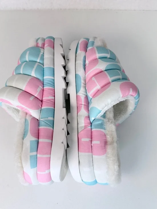 UGG Pride Maxi Platform Slide Sandal Pink Blue Size 8 multicolor Summer sandal - Picture 9 of 11